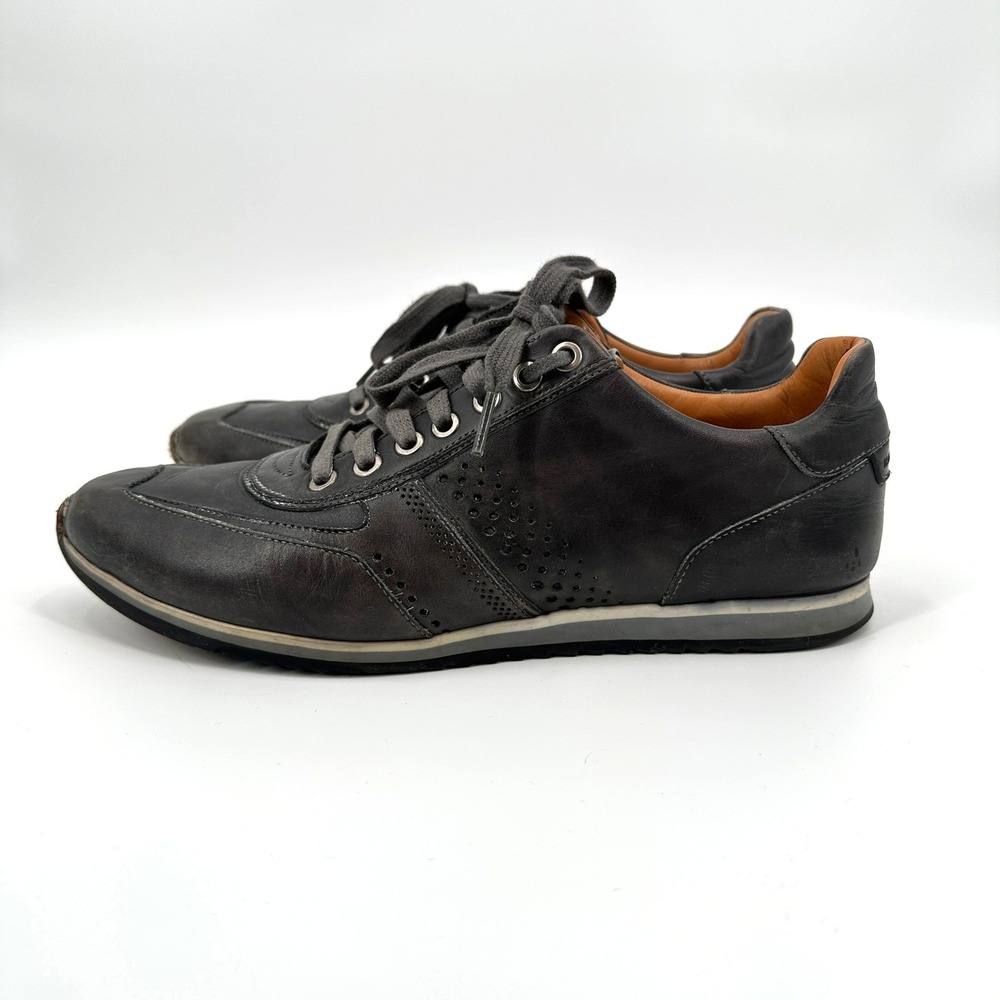 Magnanni Cristian Calf Skin Leather Sneakers Dark Grey Lace Up Shoes Men's 8.5 M - Picture 4 of 11